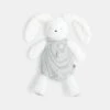 Obaïbi Peluche Doudou Lapin Blanc Bleu Marinière 25 Cm