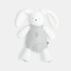 Obaïbi Peluche Doudou Lapin Blanc Bleu Marinière 25 Cm