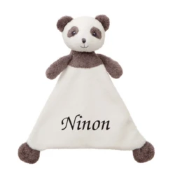 Aurora Doudou Plat Bam Bam Le Panda Blanc Gris 22 Cm