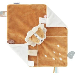 Baby'Nat - Pap'ours Peluche Avec Doudou Ours Blanc 25 Cm