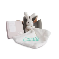 Doudou Et Compagnie - Lapin Mouchoir Blanc 15 Cm