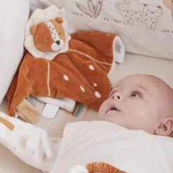 Baby'Nat - Les Super Doudous - Doudou Plat Hérisson Bleu 40 Cm