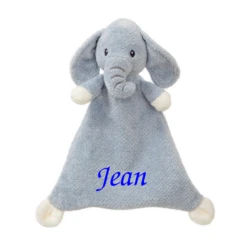 Aurora Doudou Plat Elly L'éléphant Bleu 22 Cm