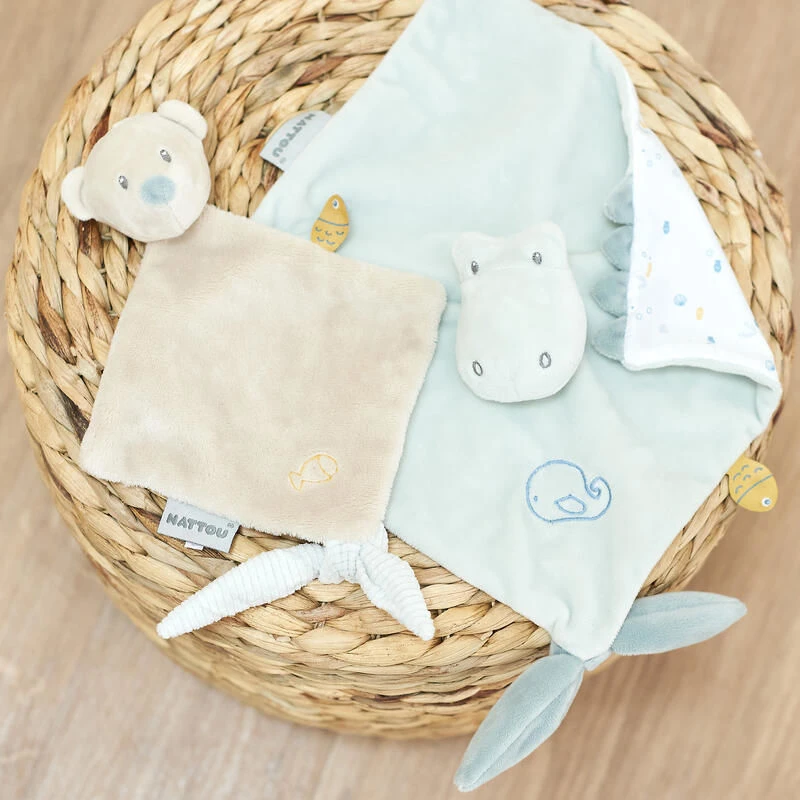 Nattou - Roméo Jules Sally - Doudou Crocodile Vert 25 Cm – Image 3