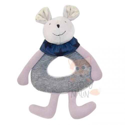 Moulin Roty Collection Aimé Et Céleste Doudou Hochet Souris Violet