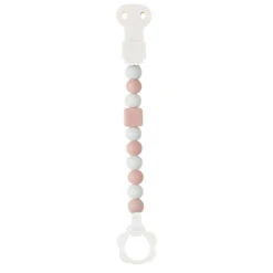 Nattou Attache-sucette Silicone Rose Clair Blanc