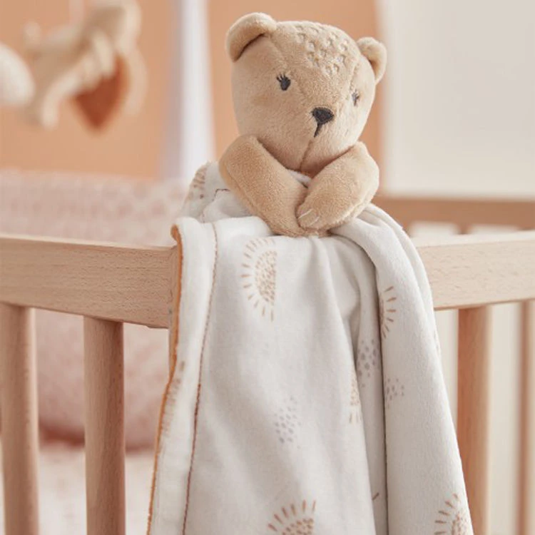 Noukie's - Babou Et Kendi - Doudou Couverture Ours Beige Caramel 50 X 50 Cm – Image 2