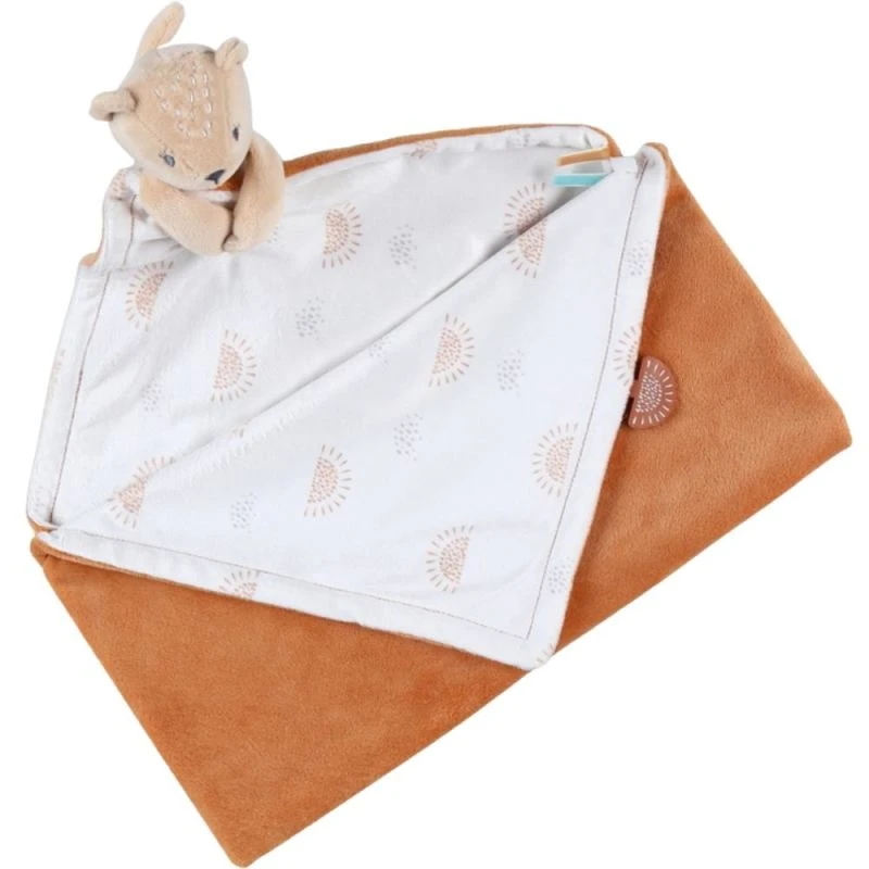 Noukie's - Babou Et Kendi - Doudou Couverture Ours Beige Caramel 50 X 50 Cm – Image 3