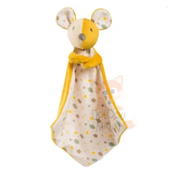 Soft Friends Baby Doudou Plat Souris Jaune Blanc Nuage 30 Cm