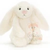 Jellycat Bashful Mini Peluche Lapin Crème Blanc 18 Cm