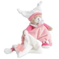 Baby'Nat - Brioche L'ours Doudou Mouchoir Rose