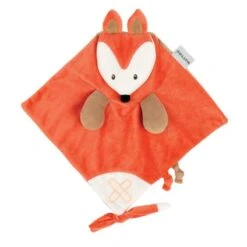Nattou Buddiezzz Doudou Plat Renard Orange Marron Avec Attache-sucette