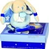 Doudou Et Compagnie Collection Chouette ça Brille Hochet Lapin Bleu Blanc étoile