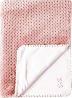 Nattou - Couverture Plaid Bébé 100 X 75 Cm Rose Blanc