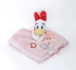 Disney - Daisy Le Canard - Maxi Doudou Plat Carré Rose 40 Cm