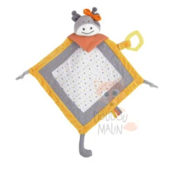 Trois Kilos Sept Dame Uche & Gaufrette Grand Doudou Plat Girafe Jaune Gris Orange étoile