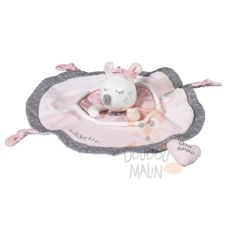Sauthon Lilibelle La Souris Doudou Plat Rose Gris Danseuse