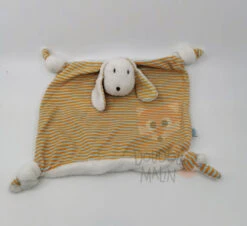 DPAM Doudou Plat Chien Beige Orange Vert Rayé 25 Cm