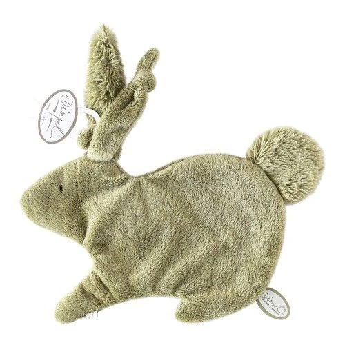 Dimpel - Emma Le Lapin - Doudou Attache-sucette Vert 22 Cm