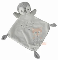 Tex Forest Mon Doudou Plat Pingouin étoile Blanc Gris