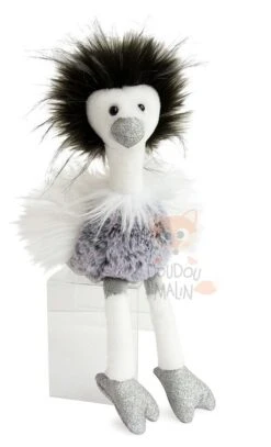 Histoire D'ours Girls & Glitter Peluche Autruche Blanc Noir