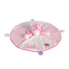Nicotoy Grand Doudou Rond Licorne Rose Fleur 40 Cm