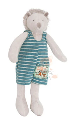 Moulin Roty La Grande Famille Léon Le Hérisson Peluche Bleu Gris