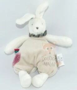 Moulin Roty Doudou Hochet Lapin Coffret Luc Et Léa Beige Blanc Violet Bleu