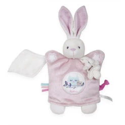 Kaloo Imagine Doudou Marionnette Lapin Rose Blanc