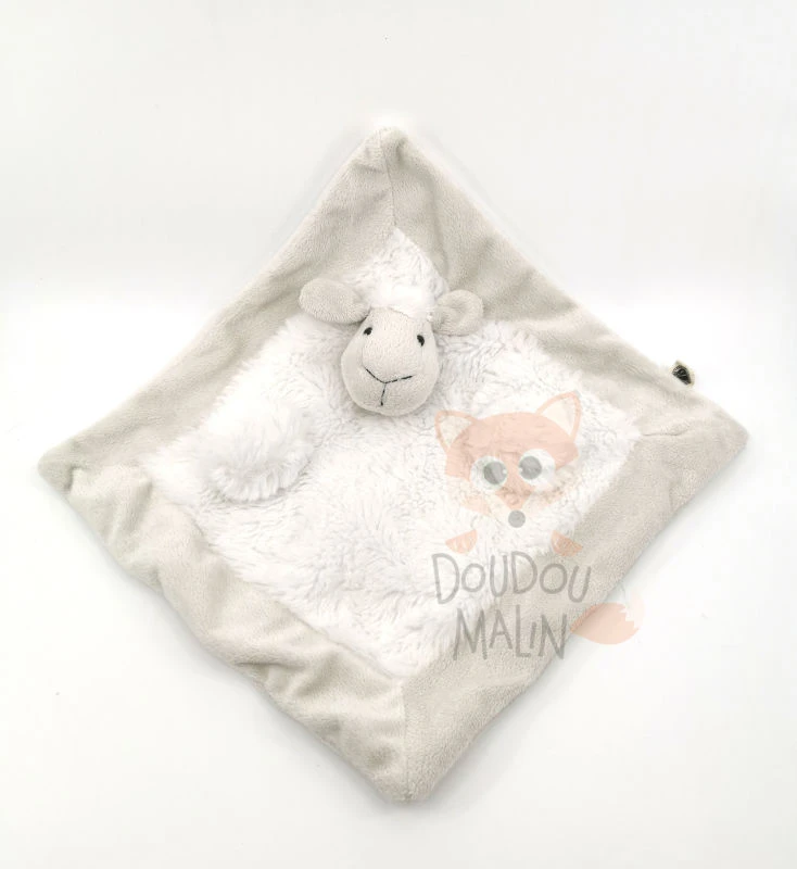 Bouchara Doudou Plat Mouton Blanc Beige 25 Cm