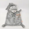 Nicotoy - Doudou Plat Ours Gris Blanc Bonnet étoile 25 Cm