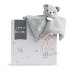 Doudou Et Compagnie J'aime Mon Doudou Doudou Plat Panda Gris