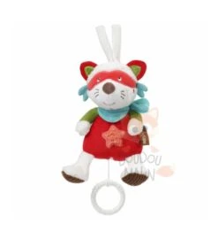 Babysun Jungle Boîte à Musique Chat Rouge Vert Blanc étoile