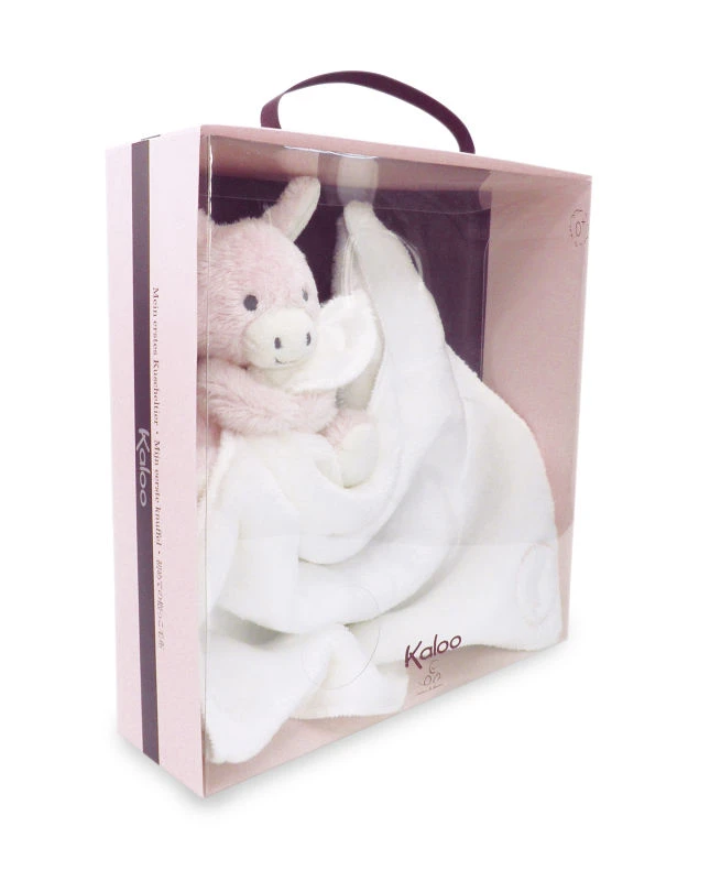 Kaloo - Les Amis Babies - Doudou Mouchoir âne Rose Blanc – Image 3