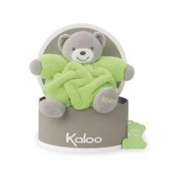 Kaloo Neon Peluche Ours Vert Fluo Gris 18 Cm
