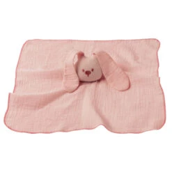 Nattou Lapidou Lapin Doudou Lange De Coton Rose 30 X 30 Cm
