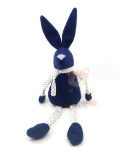Bout'chou - Doudou Lapin Bleu Blanc étoile 30 Cm