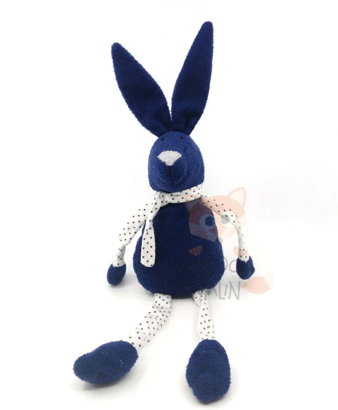 Bout'chou - Doudou Lapin Bleu Blanc étoile 30 Cm