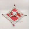 Nicotoy - Lapin Doudou Plat Rose Blanc Pois 25 Cm