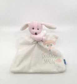 Jacadi Doudou Lapin Rose Blanc 25 Cm