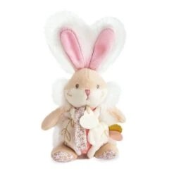 Doudou Et Compagnie - Lapin De Sucre Attache-sucette Avec Hochet Rose