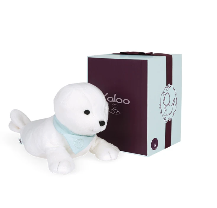 Kaloo Les Amis Brioche Le Phoque Peluche Blanc 25 Cm