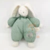 Moulin Roty Les Douillettes Doudou Peluche Lapin Vert Blanc 25 Cm