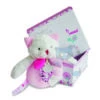 Doudou Et Compagnie Les Gommettes Hochet Chat Rose Blanc Cerise