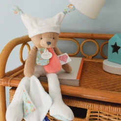 Doudou Et Compagnie - Les Petits Fûtés - Ours Pantin à Histoire Blanc 35 Cm