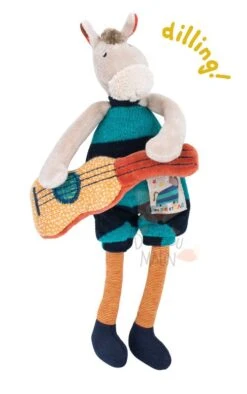 Moulin Roty Les Zig Et Zag Mini Peluche Hochet Zadig Le Cheval Bleu Jaune