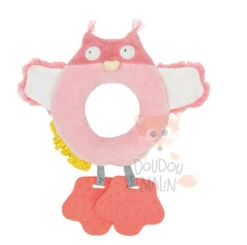 Moulin Roty Mademoiselle & Ribambelle Hochet Anneau Chouette Rose