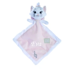 Disney - Marie Le Chat - Doudou Plat Blanc Rose 25 Cm