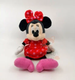 Disney - Minnie La Souris - Peluche Robe Rouge Pois Rose 25 Cm