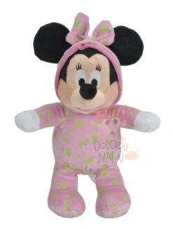 Disney Minnie La Souris Peluche Luminescente Rose Vert Lune Nuage étoile 25 Cm